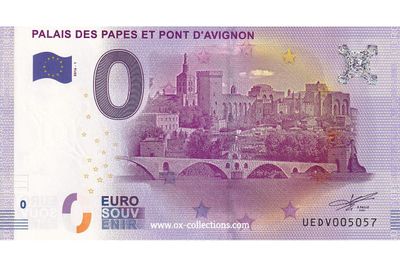 0 Euro-Schein Palais des Papes 2016-1 Souvenir