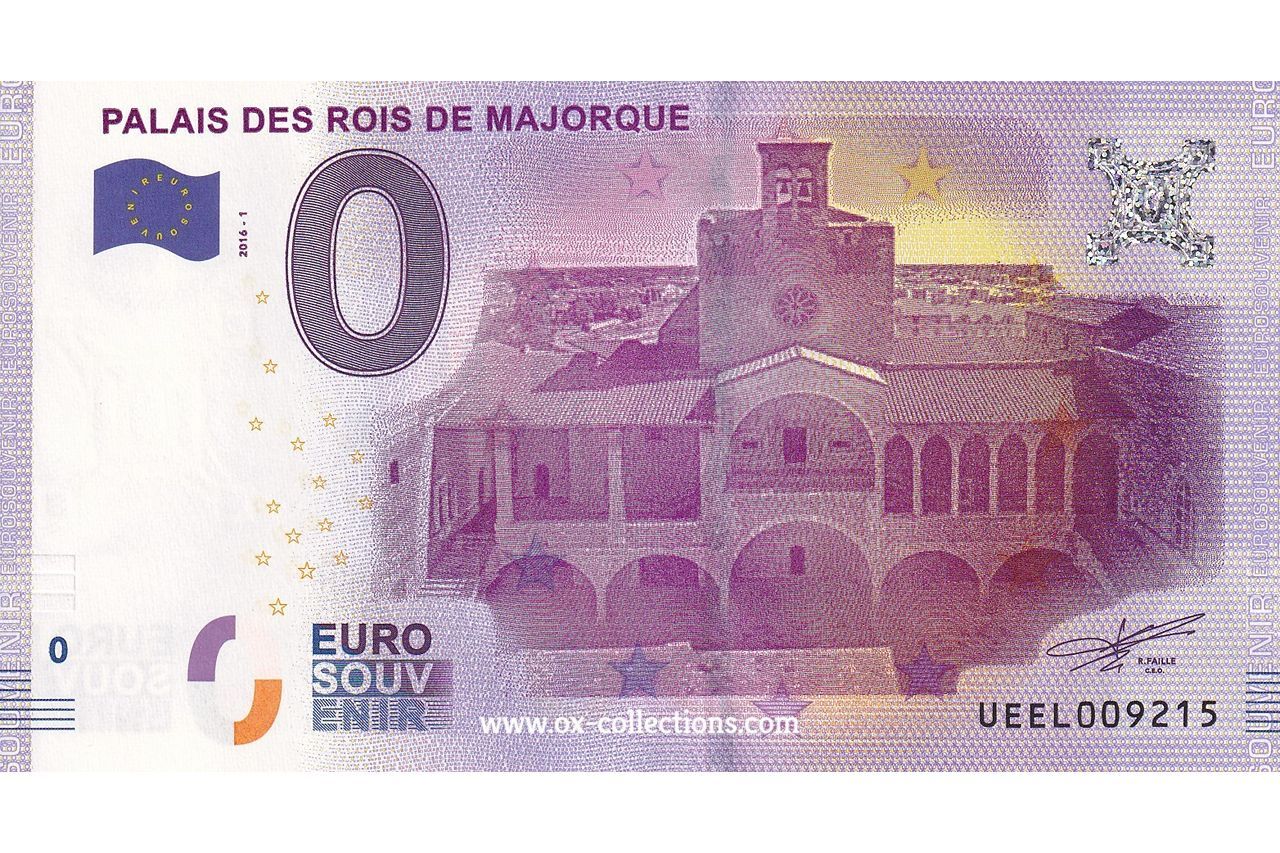 0 Euro-Schein Palais des Rois de Majorque 2016-1 Souvenir
