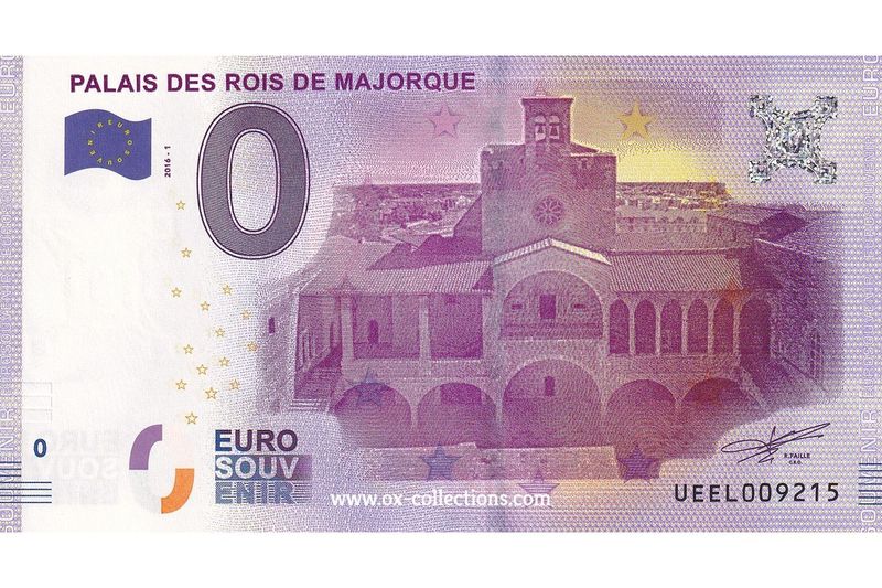 0 Euro-Schein Palais des Rois de Majorque 2016-1 Souvenir