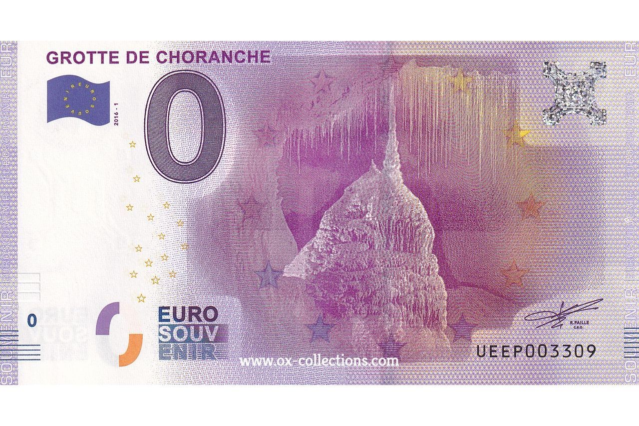 Billet 0 euro Grotte de Choranche 2016-1 souvenir