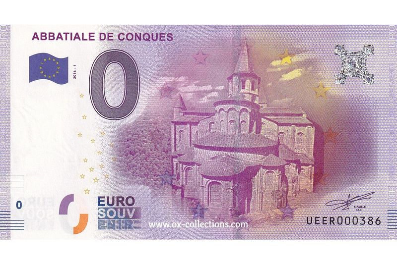 0 Euro-Schein Abbatiale de Conques 2016-1 Souvenir