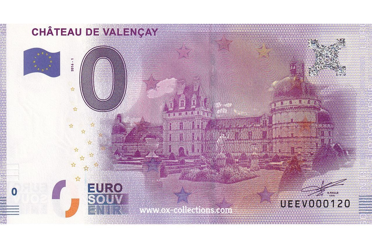 Billet 0 euro Château de Valençay 2016-1 souvenir