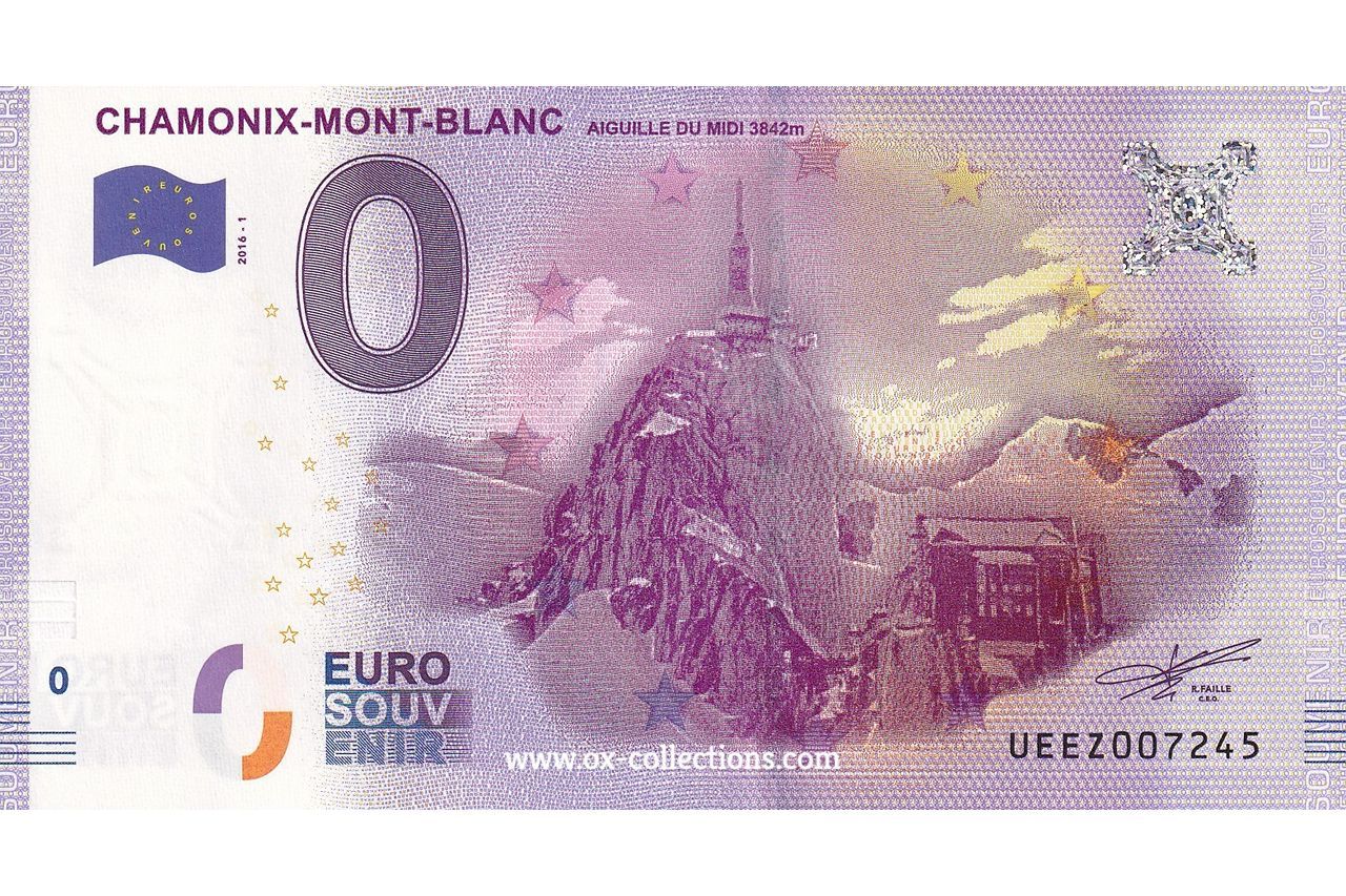 0 Euro-Schein Chamonix-Mont-Blanc 2016-1 Souvenir