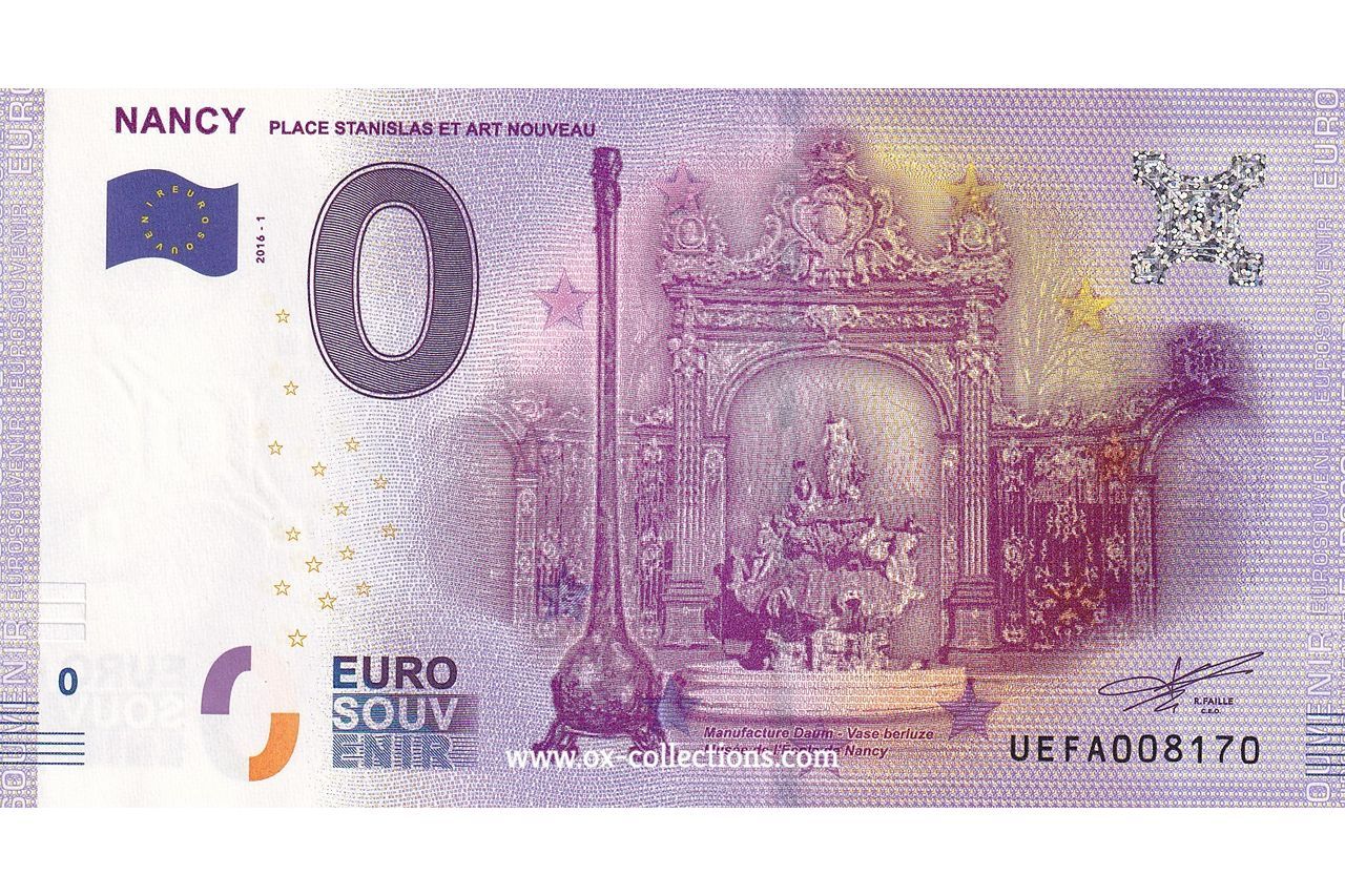 0 Euro-Schein Nancy 2016-1 Souvenir