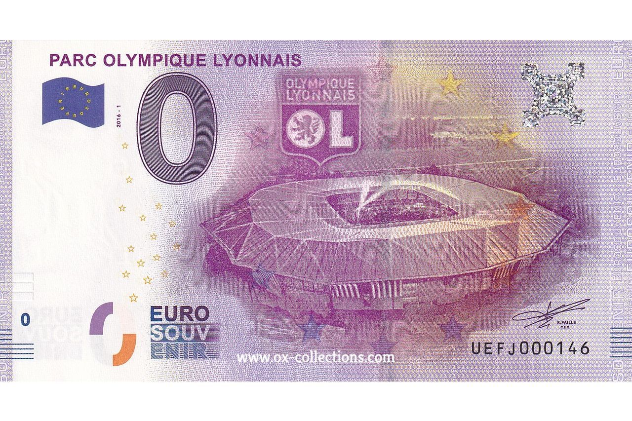0 Euro-Schein Parc Olympique Lyonnais 2016-1 Souvenir