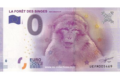 0 Euro-Schein La Forêt des Singes 2016-1 Souvenir