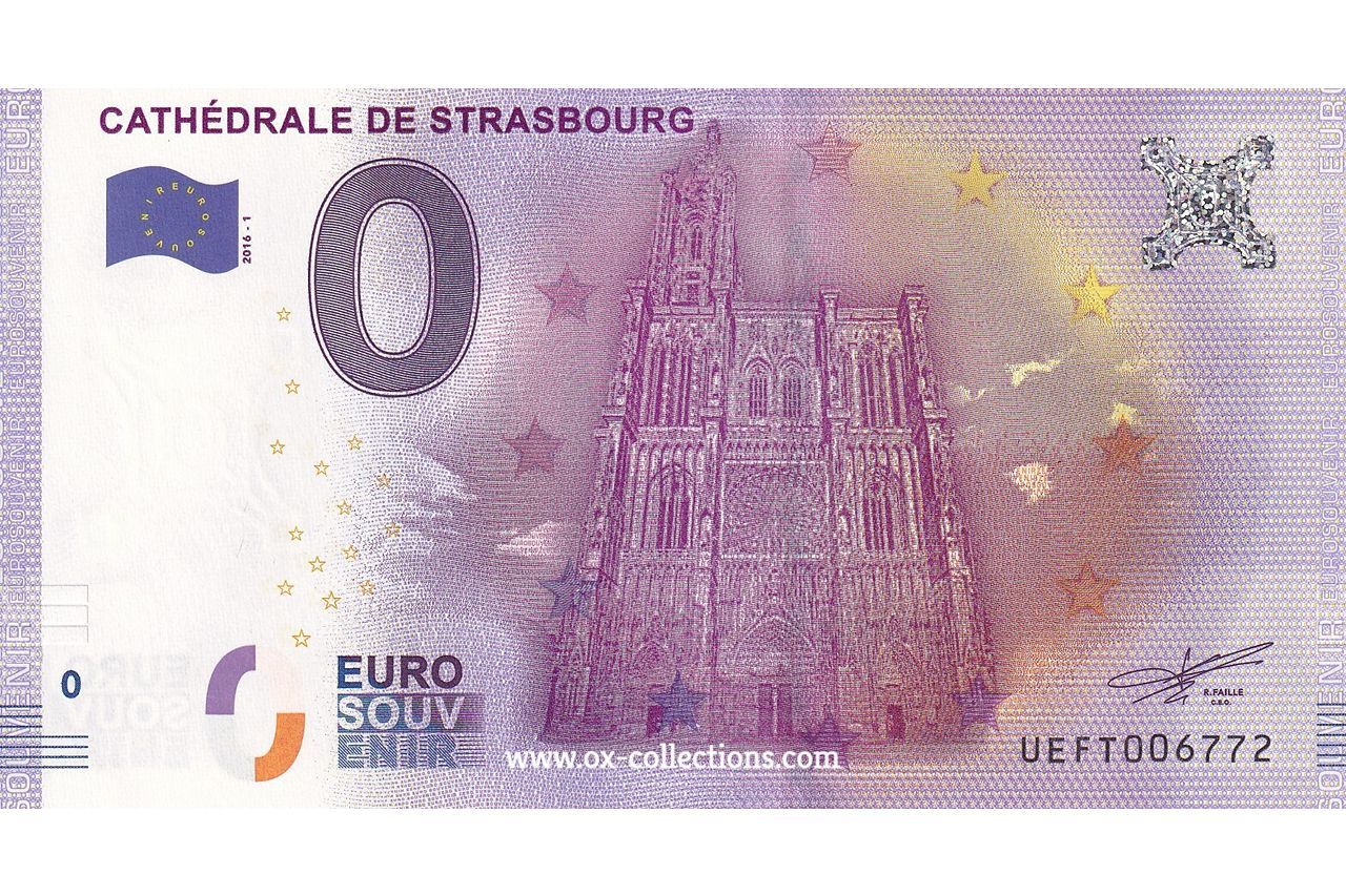 0 Euro-Schein Cathédrale de Strasbourg 2016-1 Souvenir