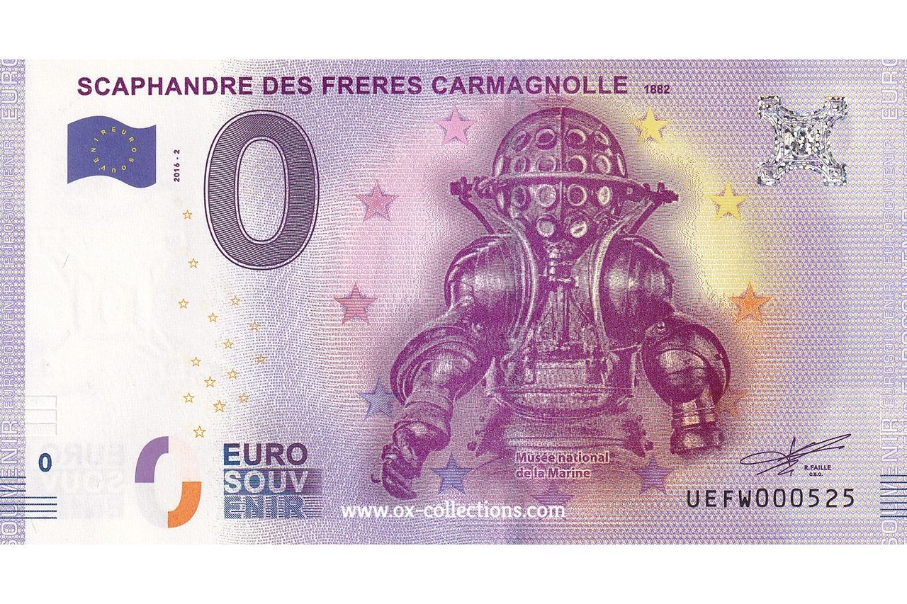 0 Euro-Schein Scaphandre Carmagnolle 2016-2 Souvenir