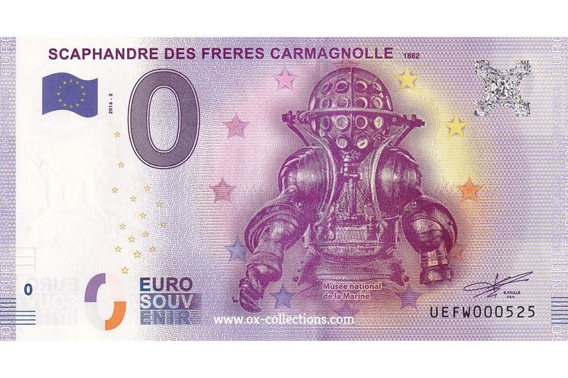 0 Euro-Schein Scaphandre Carmagnolle 2016-2 Souvenir