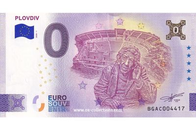 0 Euro-Schein Plovdiv 2026-1 Gold Souvenir
