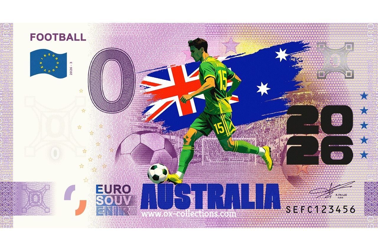 0 Euro-Schein Football Australia COLOR 2026-3-AU Souvenir