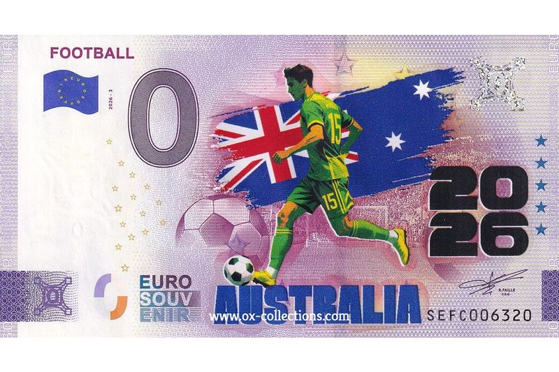 IT - Football 2026-3 Australia COLOR 0-Euro-Schein Football Australia COLOR 2026-3-AU Souvenir