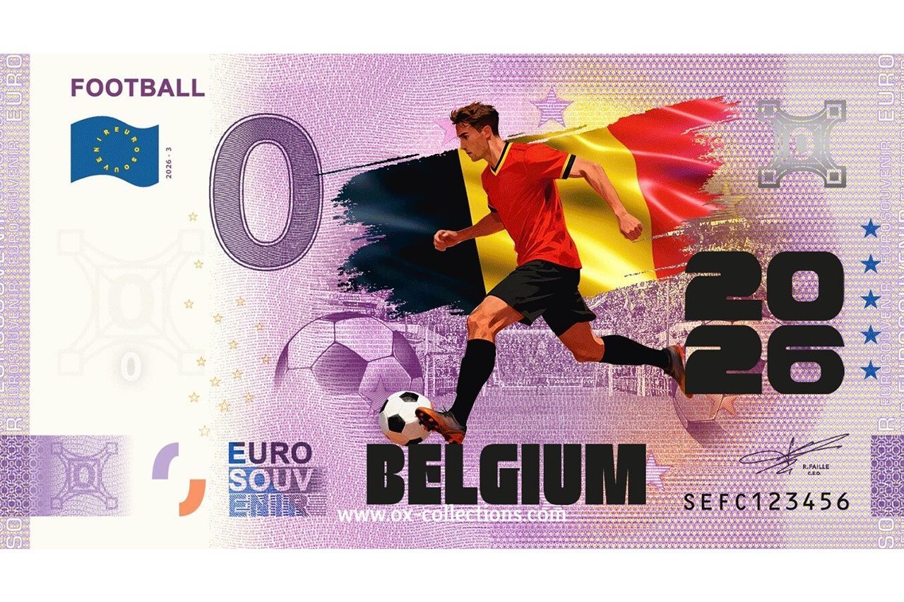 0 Euro-Schein Football Belgium COLOR 2026-3-BE Souvenir
