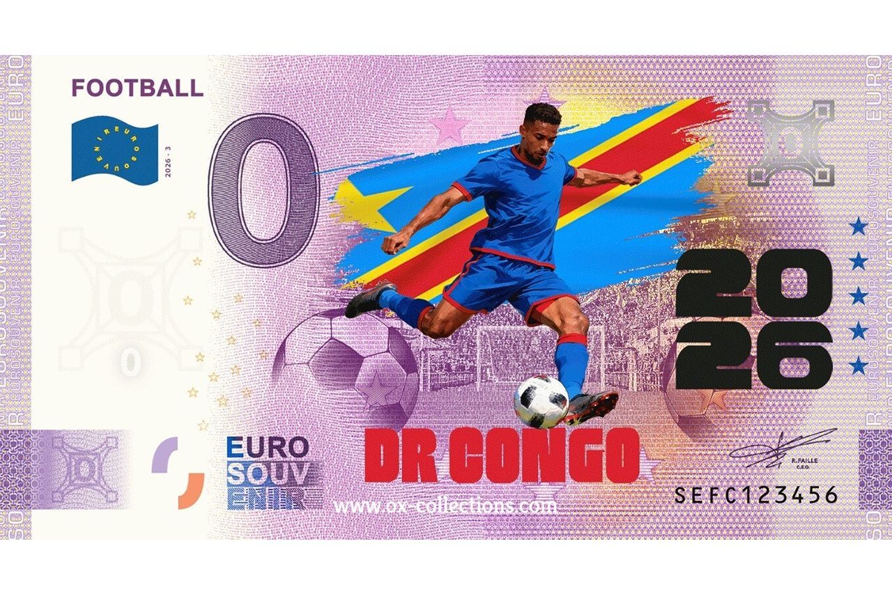0 Euro-Schein Football Congo COLOR 2026-3-CD Souvenir