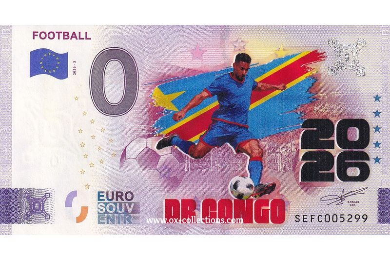 IT - Football 2026-3 Congo COLOR Zero Euro Note Football Congo COLOR 2026-3-CD souvenir