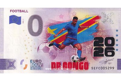 IT - Football 2026-3 Congo COLOR Zero Euro Note Football Congo COLOR 2026-3-CD souvenir