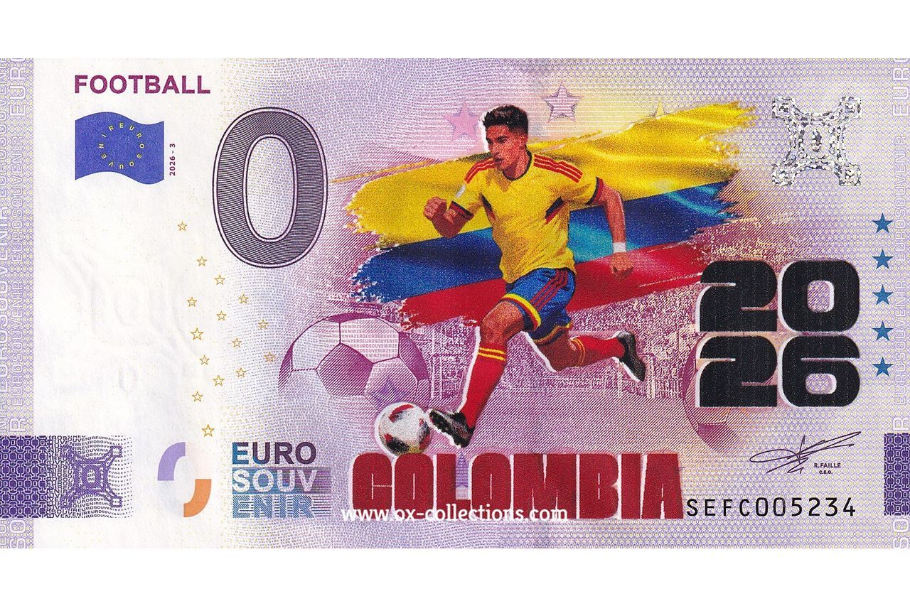 IT - Football 2026-3 Colombia COLOR 0-Euro-Schein Football Colombia COLOR 2026-3-CO Souvenir