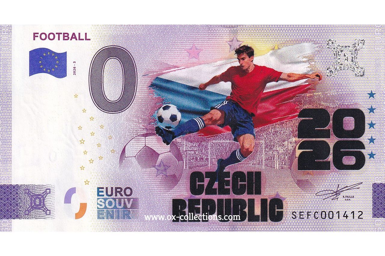 IT - Football 2026-3 Czech Republic COLOR 0-Euro-Schein Football Czech Republic COLOR 2026-3-CZ Souvenir