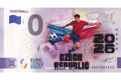 IT - Football 2026-3 Czech Republic COLOR 0-Euro-Schein Football Czech Republic COLOR 2026-3-CZ Souvenir