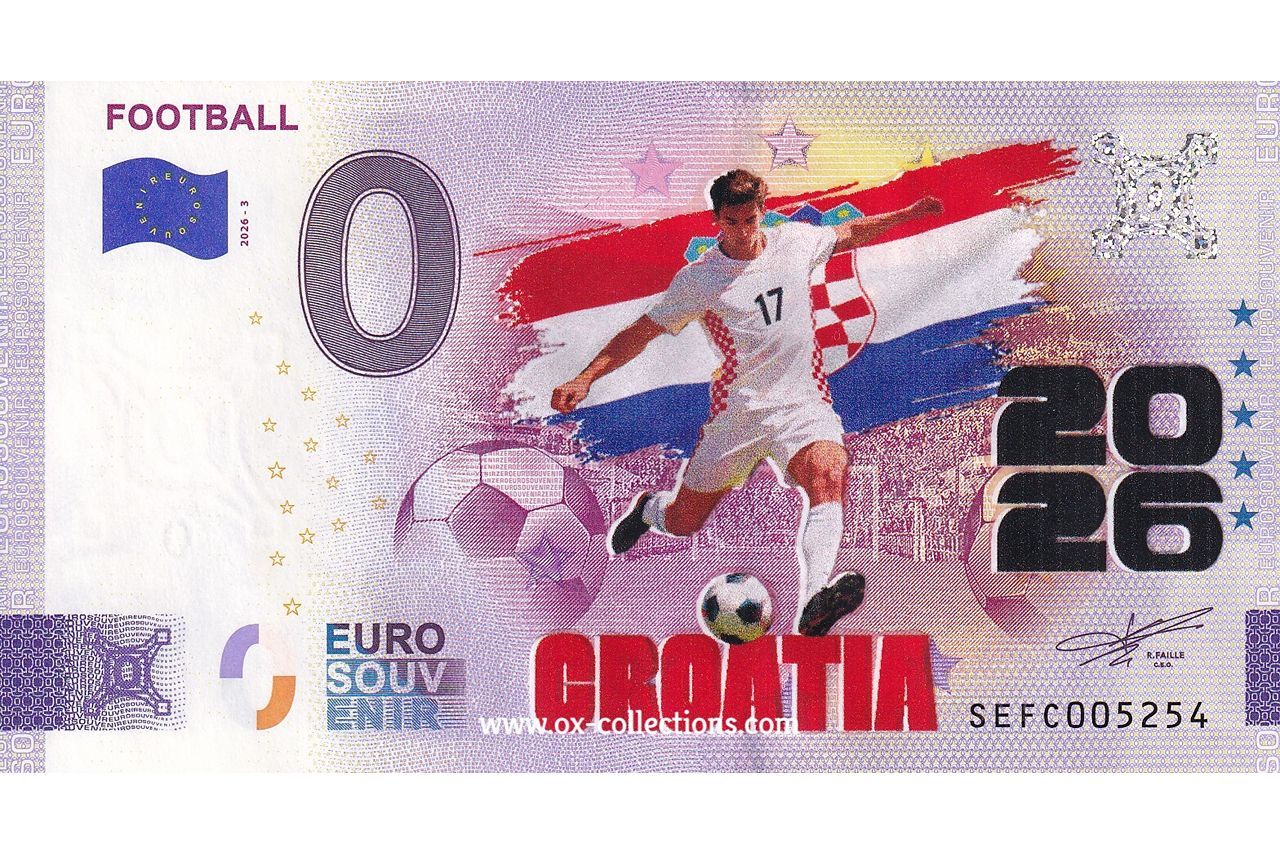 IT - Football 2026-3 Croatia COLOR 0-Euro-Schein Football Croatia COLOR 2026-3-HR Souvenir