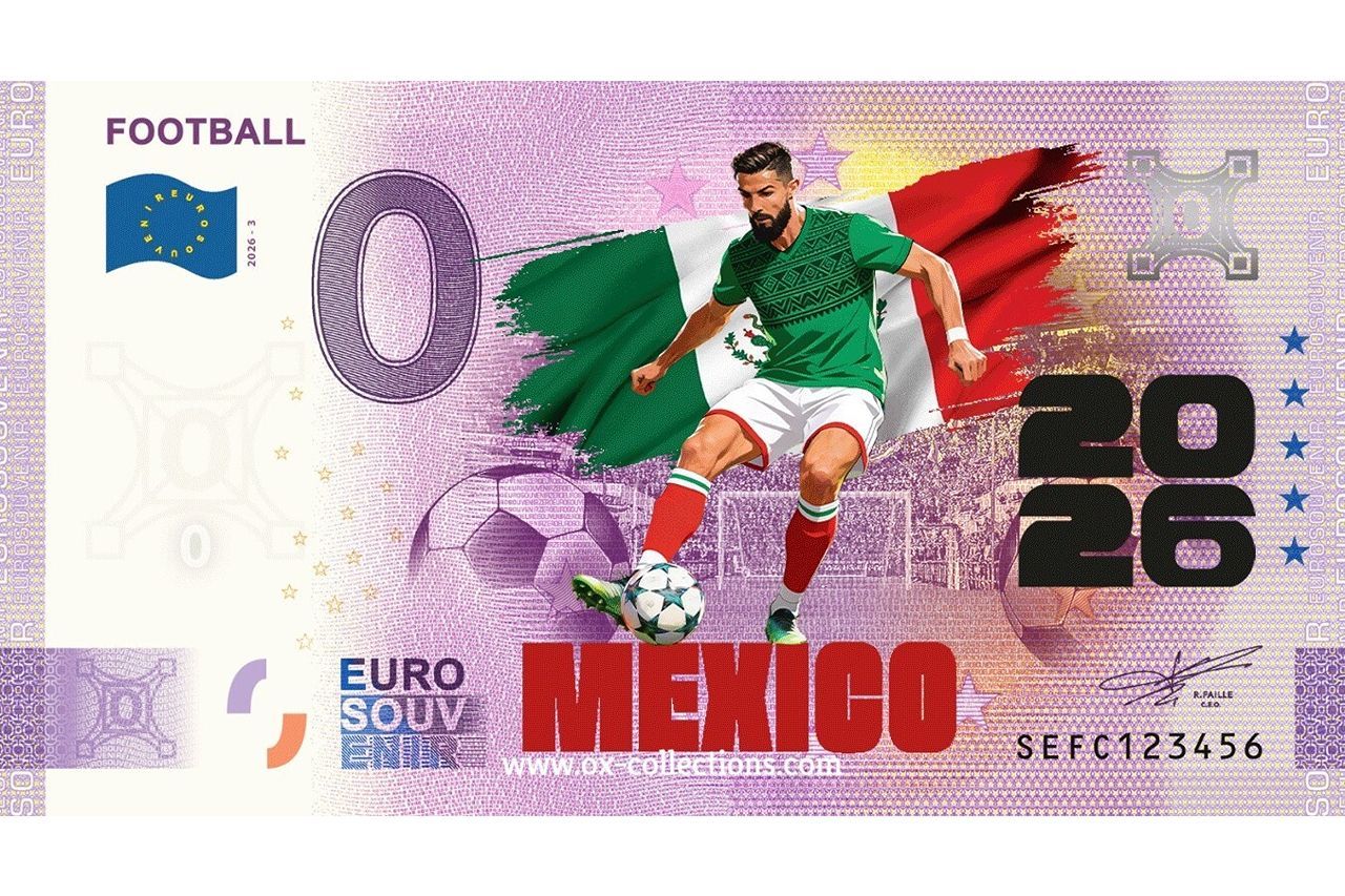 0 Euro-Schein Football Mexico COLOR 2026-3-MX Souvenir