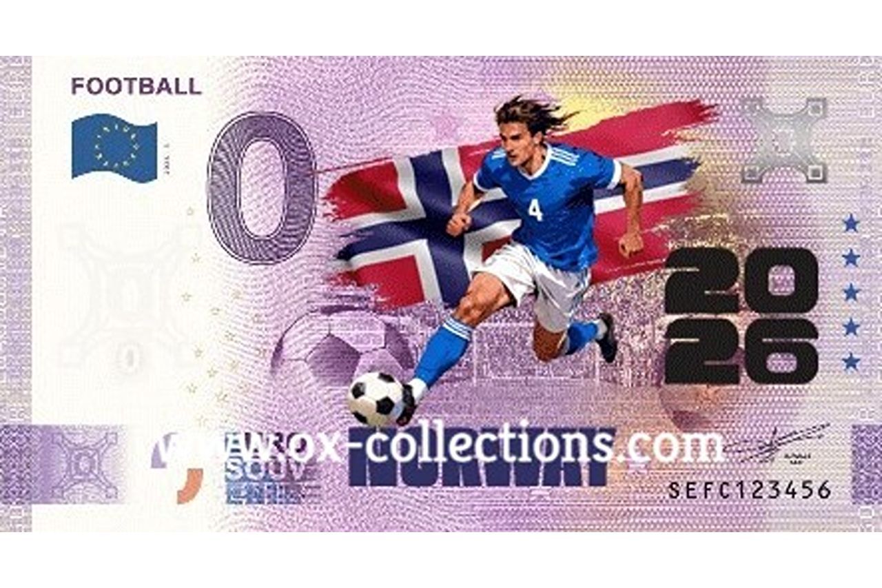 0 Euro-Schein Football Norway COLOR 2026-3-NO Souvenir