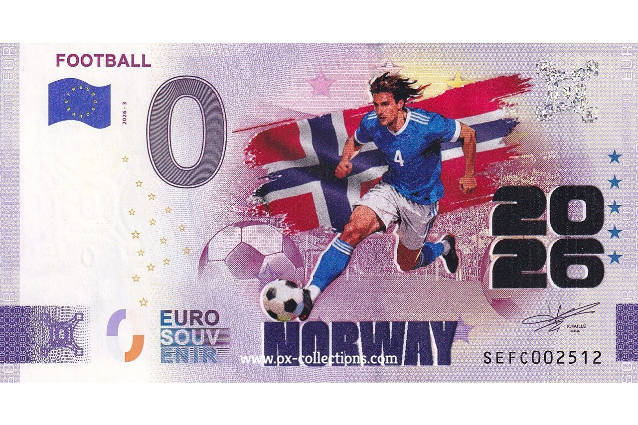 IT - Football 2026-3 Norway COLOR 0-Euro-Schein Football Norway COLOR 2026-3-NO Souvenir