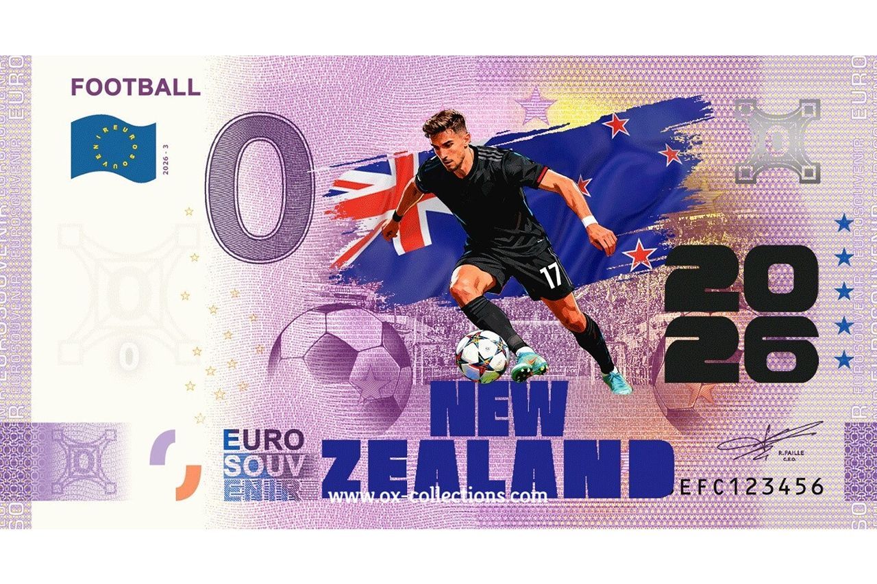 0 Euro-Schein Football New Zealand COLOR 2026-3-NZ Souvenir
