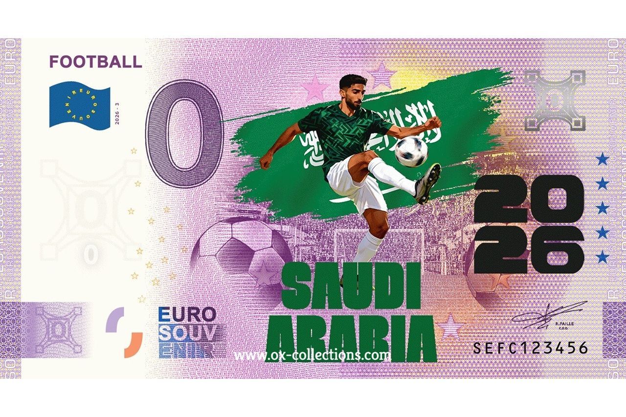 0 Euro-Schein Football Saudi Arabia COLOR 2026-3-SA Souvenir