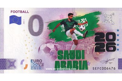 IT - Football 2026-3 Saudi Arabia COLOR Zero Euro Note Football Saudi Arabia COLOR 2026-3-SA souvenir