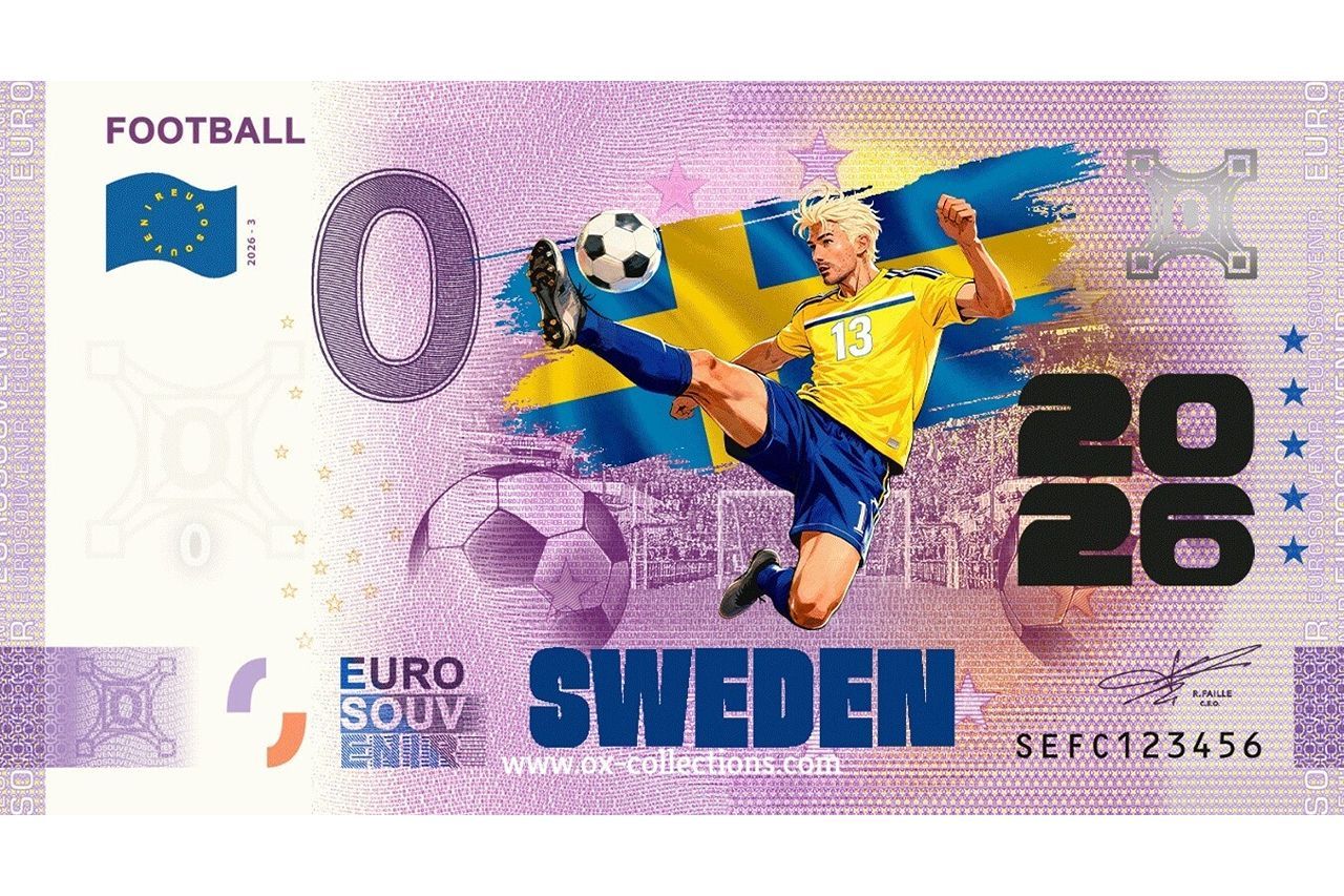 0 Euro-Schein Football Sweden COLOR 2026-3-SE Souvenir