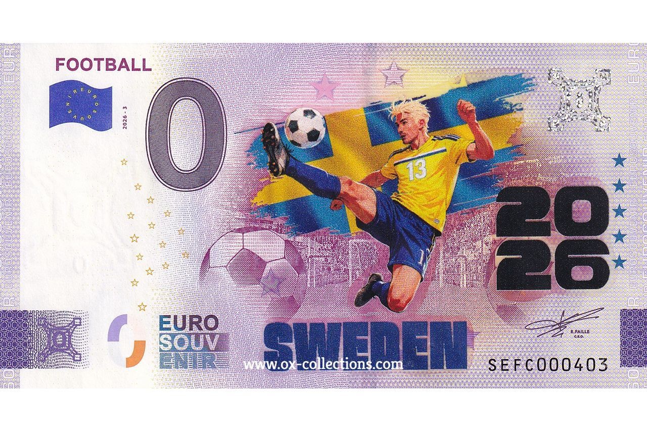 IT - Football 2026-3 Sweden COLOR 0-Euro-Schein Football Sweden COLOR 2026-3-SE Souvenir