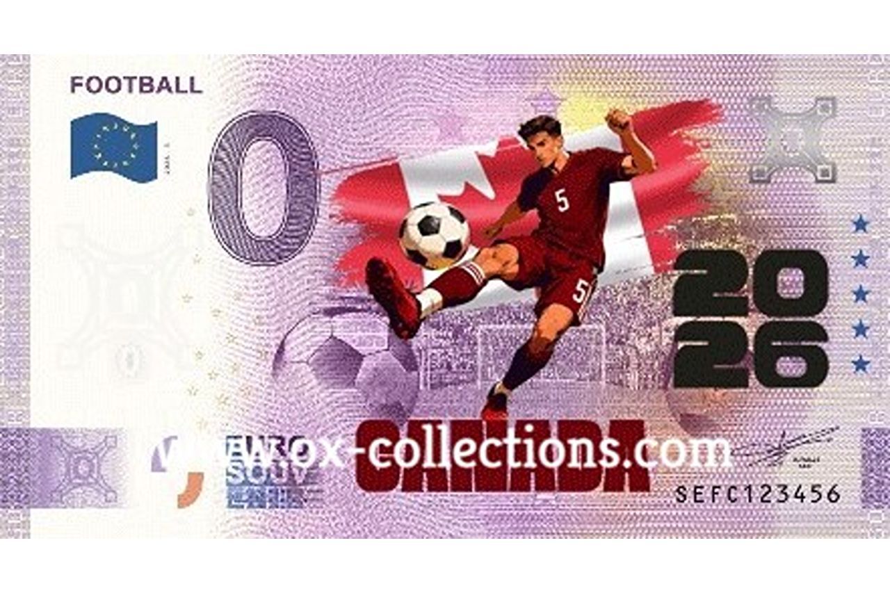 0 Euro-Schein Football Canada COLOR 2026-3-CA Souvenir