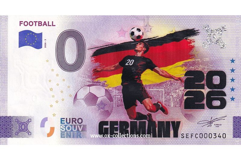 IT - Football 2026-3 Germany COLOR Zero Euro Note Football Germany COLOR 2026-3-DE souvenir