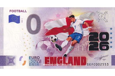 IT - Football 2026-3 England COLOR 0-Euro-Schein Football England COLOR 2026-3-EN Souvenir