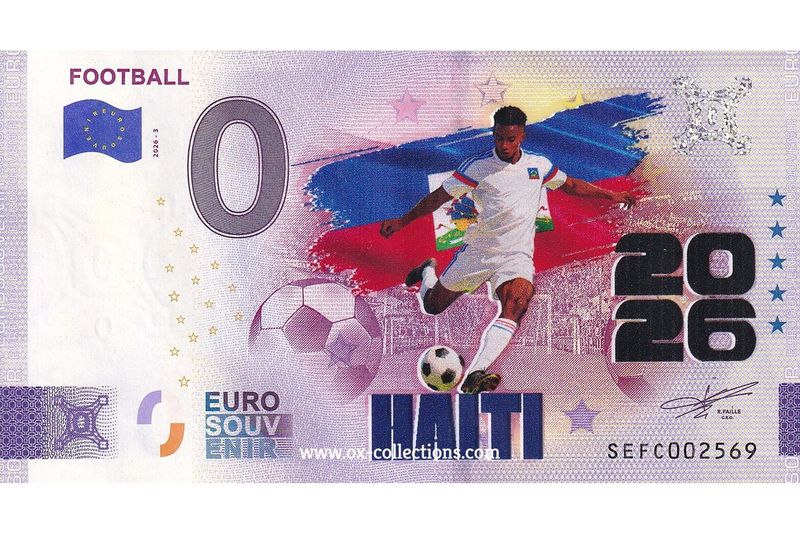 IT - Football 2026-3 Haiti COLOR Zero Euro Note Football Haiti COLOR 2026-3-HT souvenir