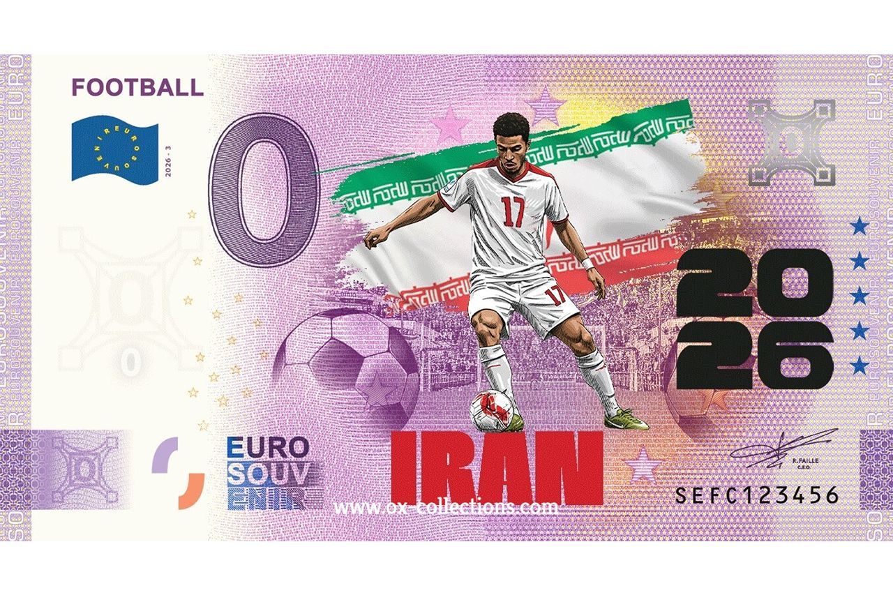 0 Euro-Schein Football Iran COLOR 2026-3-IR Souvenir
