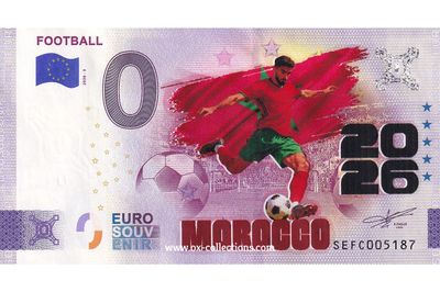 IT - Football 2026-3 Morocco COLOR 0-Euro-Schein Football Morocco COLOR 2026-3-MA Souvenir
