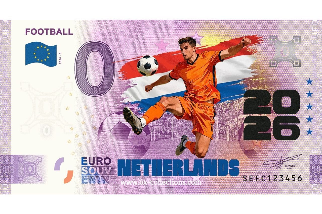 0 Euro-Schein Football Netherlands COLOR 2026-3-NL Souvenir