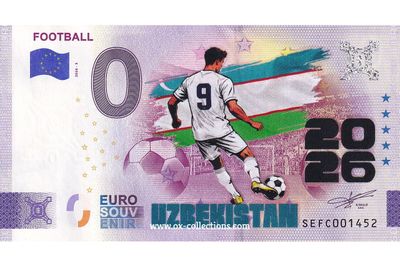 IT - Football 2026-3 Uzbekistan COULEUR Billet 0 euro Football Uzbekistan COULEUR 2026-3-UZ souvenir