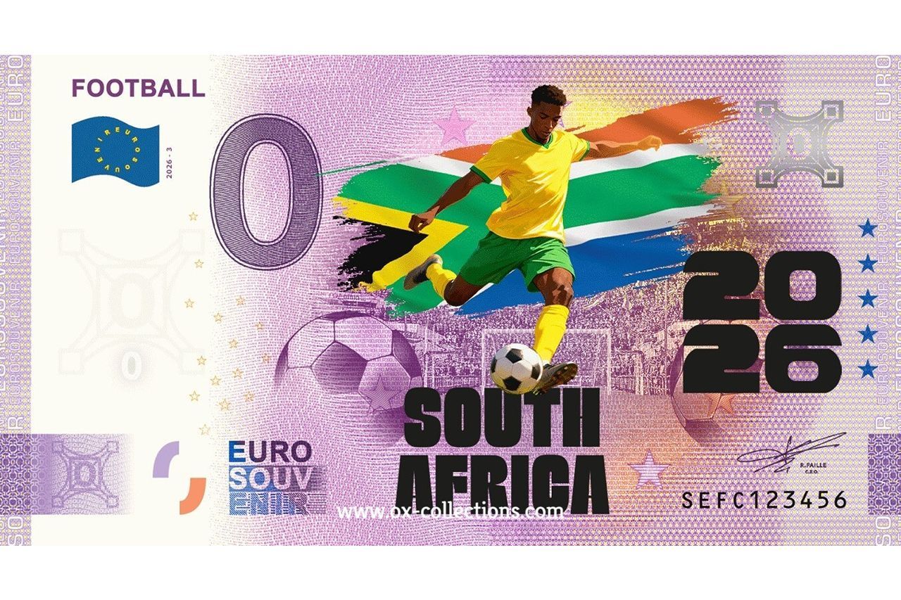0 Euro-Schein Football South Africa COLOR 2026-3-ZA Souvenir