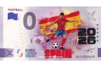 IT - Football 2026-3 Spain COULEUR Billet 0 euro Football Spain COULEUR 2026-3-ES souvenir