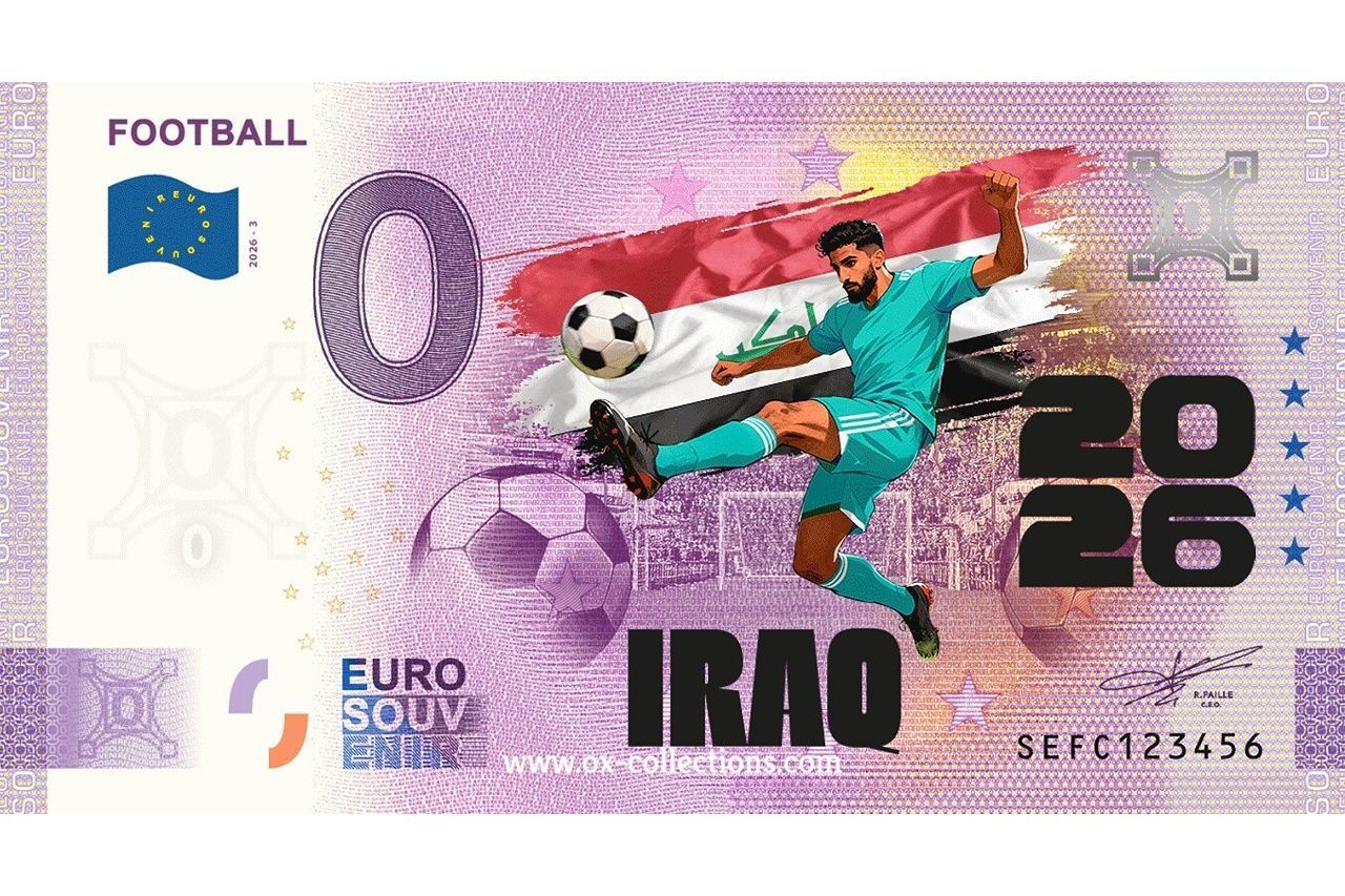 0 Euro-Schein Football Iraq COLOR 2026-3-IQ Souvenir