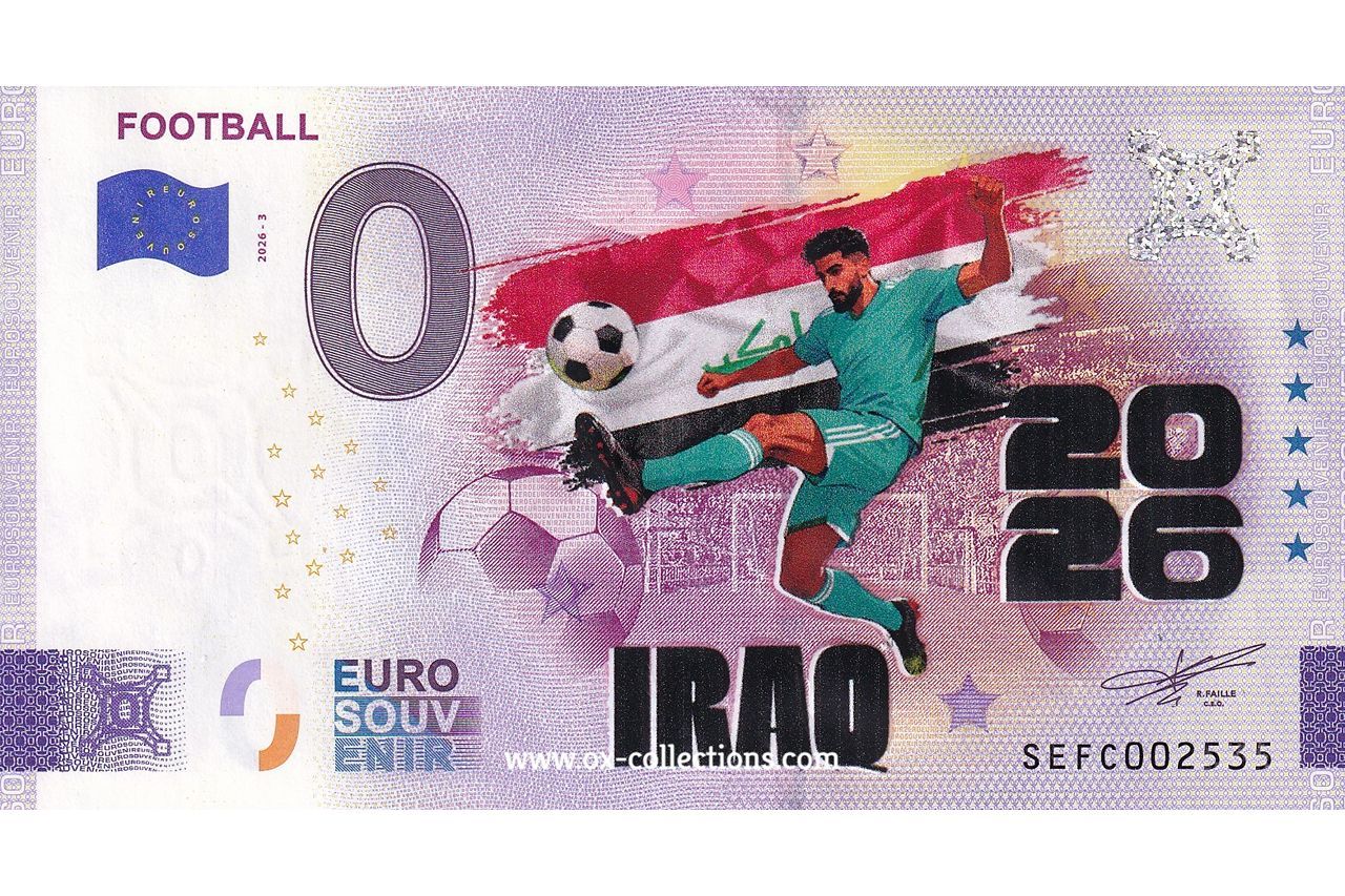 IT - Football 2026-3 Iraq COLOR 0-Euro-Schein Football Iraq COLOR 2026-3-IQ Souvenir
