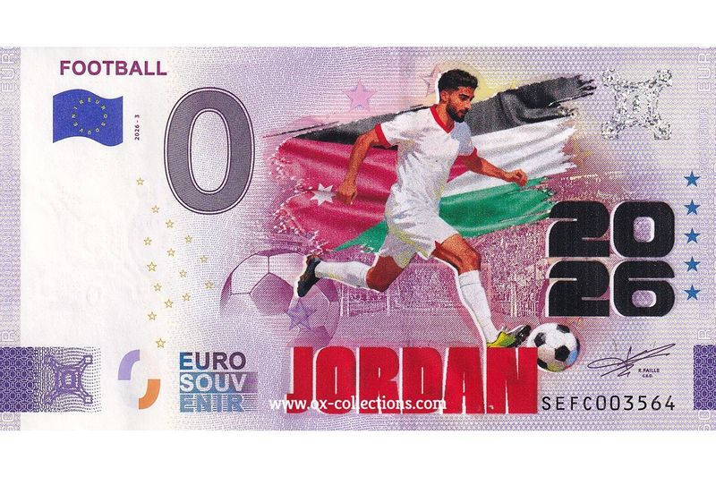 IT - Football 2026-3 Jordan COLOR Zero Euro Note Football Jordan COLOR 2026-3-JO souvenir