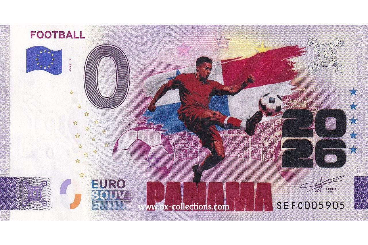 IT - Football 2026-3 Panama COULEUR Billet 0 euro Football Panama COULEUR 2026-3-PA souvenir