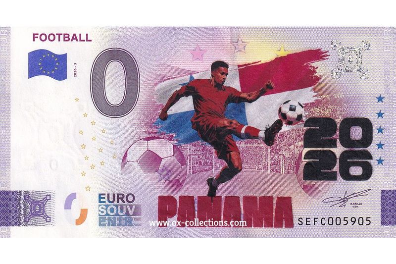 IT - Football 2026-3 Panama COLOR Zero Euro Note Football Panama COLOR 2026-3-PA souvenir