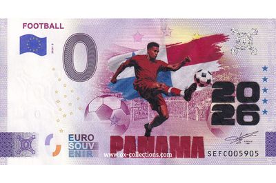 IT - Football 2026-3 Panama COLOR Zero Euro Note Football Panama COLOR 2026-3-PA souvenir
