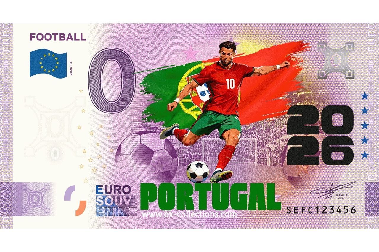 0 Euro-Schein Football Portugal COLOR 2026-3-PT Souvenir
