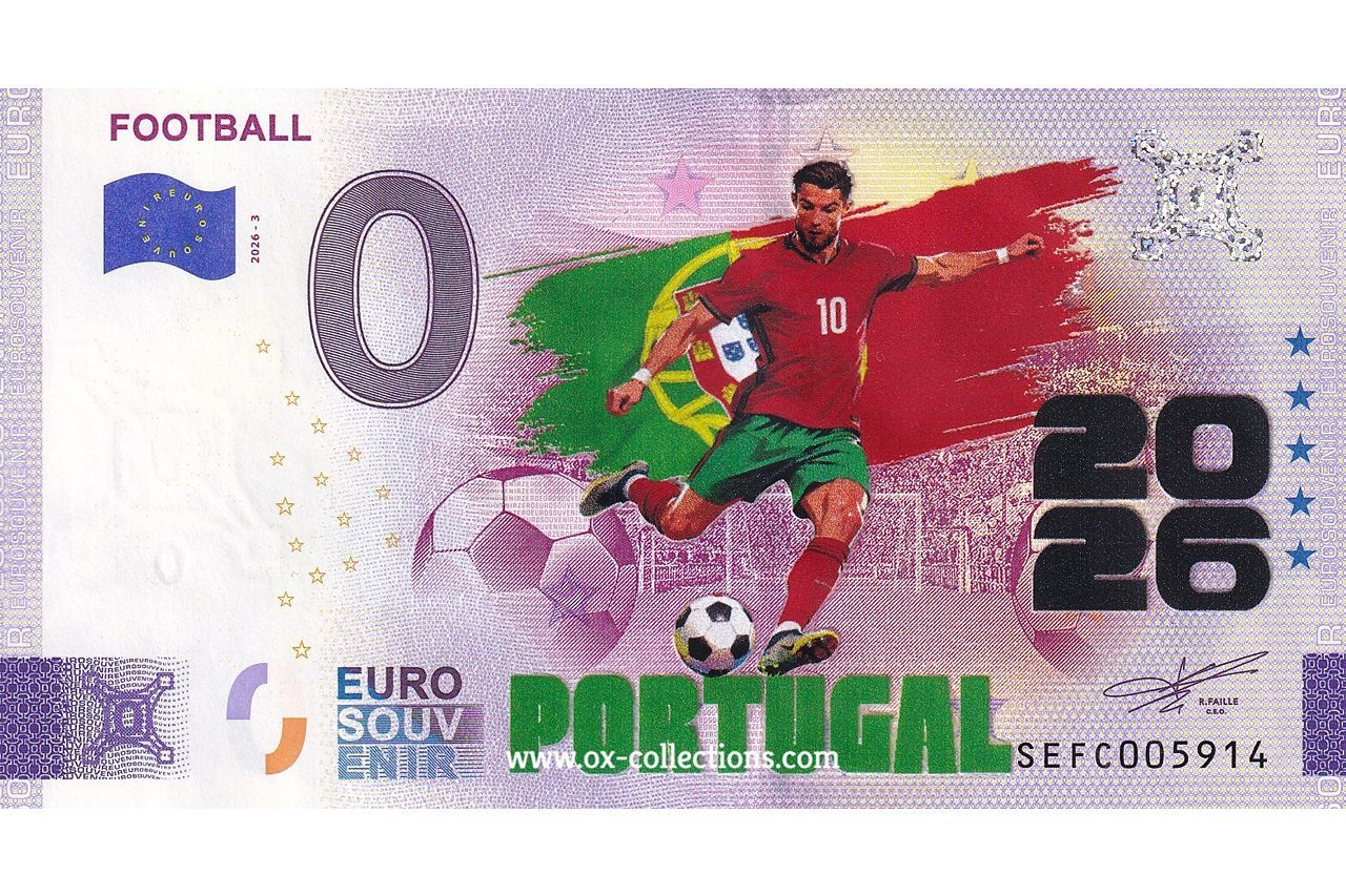 IT - Football 2026-3 Portugal COULEUR Billet 0 euro Football Portugal COULEUR 2026-3-PT souvenir